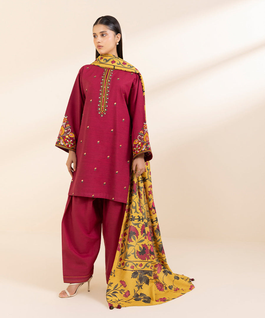 Lawn 3PC Embroidered Shirt with Digital Printed Dupatta-1237