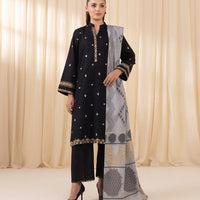 SAPPHIRE-3PC Dhanak Embroidered Shirt With Digital Printed Shawl-150