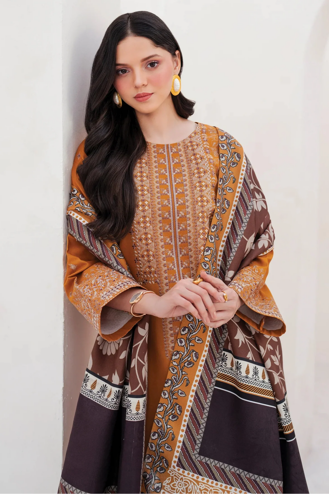 Lawn 3PC Embroidered Shirt with Digital Printed Dupatta-1203