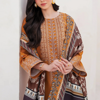 Lawn 3PC Embroidered Shirt with Digital Printed Dupatta-1203