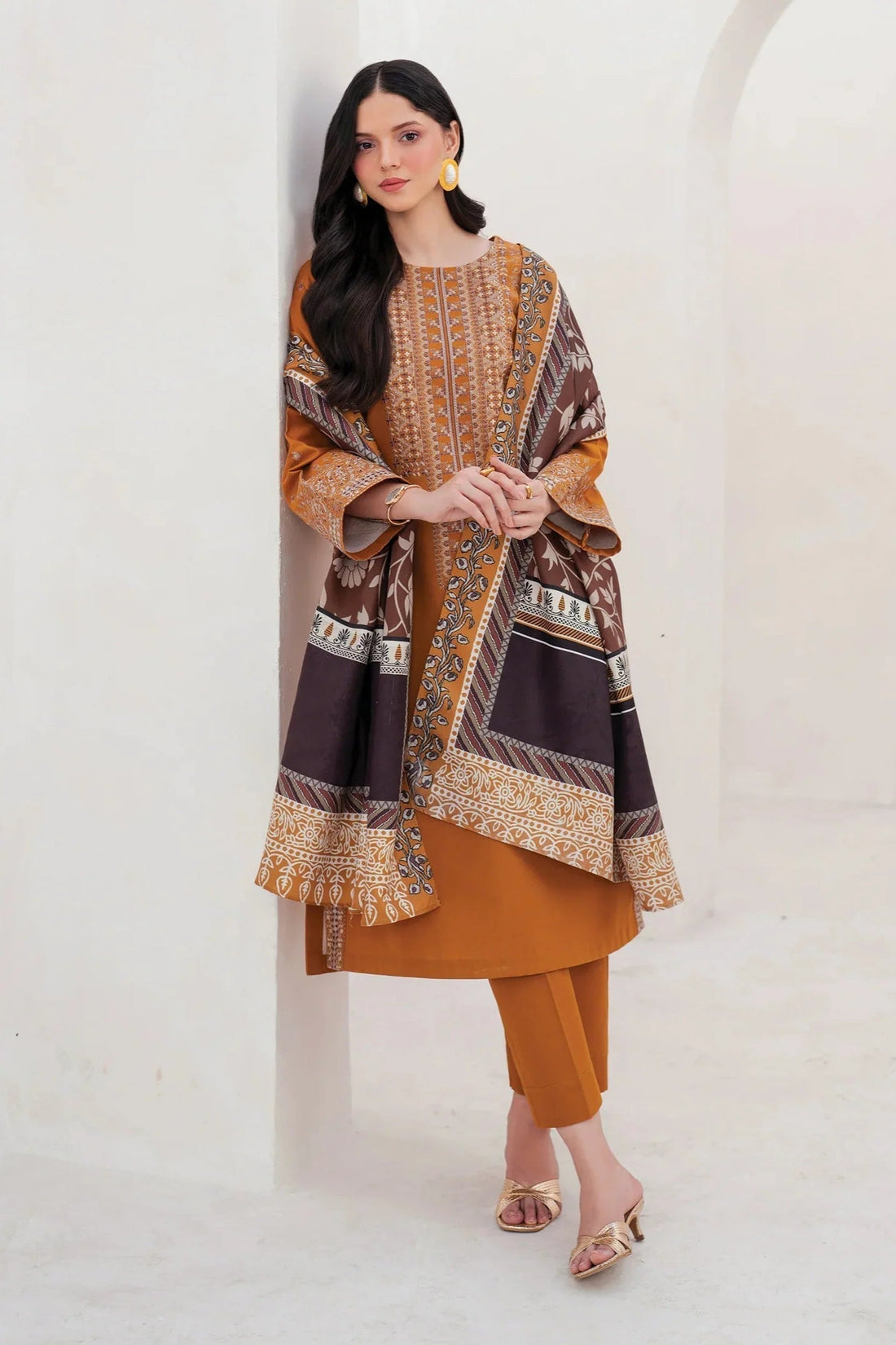 Lawn 3PC Embroidered Shirt with Digital Printed Dupatta-1203