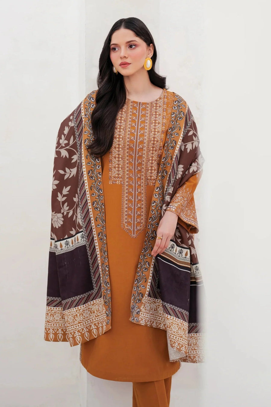 Lawn 3PC Embroidered Shirt with Digital Printed Dupatta-1203