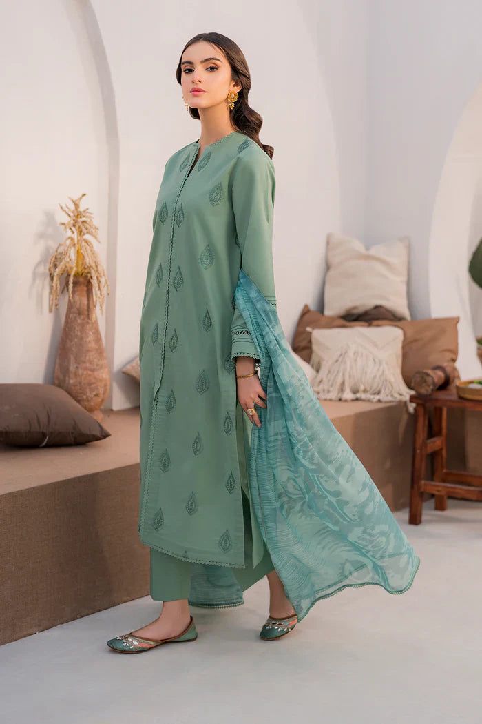 JAZMIN LAWN-3PC EMBROIDERED SHIRT WITH PRINTED DUPATTA-1228