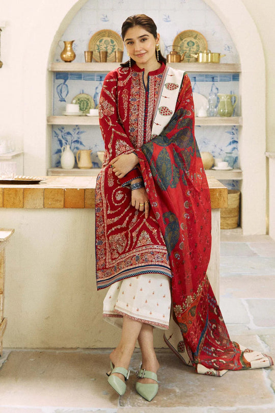 ZARA SHAHJAHAN 3PC Lawn Embroidered Shirt With Printed Dupatta-1054