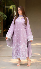 Dhanak-3PC Embroidered Shirt with Chiffon Embroidered Dupatta-3450