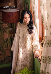 ASIMJOFA AJLP-05 EMBROIDERED TWISTED LAWN 3PCS 5022