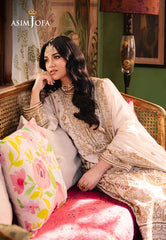 ASIMJOFA AJLP-05 EMBROIDERED TWISTED LAWN 3PCS 5022