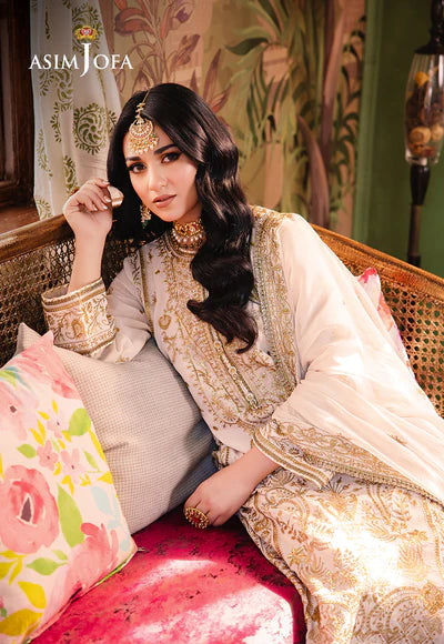 ASIMJOFA AJLP-05 EMBROIDERED TWISTED LAWN 3PCS 5022