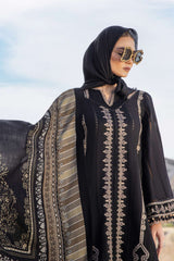 Dhanak-3PC Embroidered Shirt with Digital Printed Wool Shawl - 3426