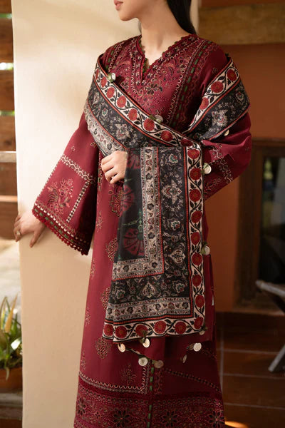 BAROQUE Lawn-3PC Embroidered With Digital Printed Dupatta-1010