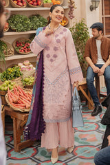Dhanak-3PC Embroidered Shirt with Digital Printed Wool Shawl-3245