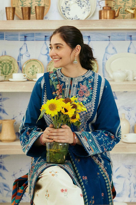 ZARA SHAHJAHAN 3PC Lawn Embroidered Shirt With Printed Dupatta-1055