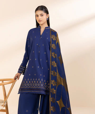 Sapphire Lawn-3PC Embroidered With Digital Printed Dupatta- 1001