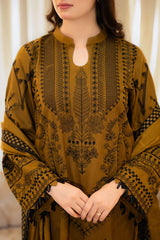 Dhanak-3PC Embroidered Shirt with Dhanak Embroidered Dupatta -3398