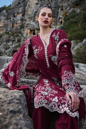 IMAGE-3PC LAWN EMBROIDERED SHIRT WITH MONARK EMBROIDERED DUAPATTA AND TROUSER-ADR-3715