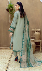 Dhanak-3PC Embroidered Shirt with Organza Embroidered Dupatta- 3292