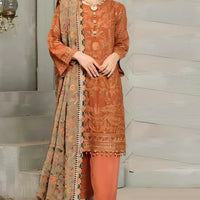 Baroque Lawn 3PC Embroidered with Chiffon Embroidered Dupatta-1163