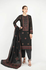 Dhanak-3PC Embroidered Shirt with Dhanak Embroidered Dupatta -3383
