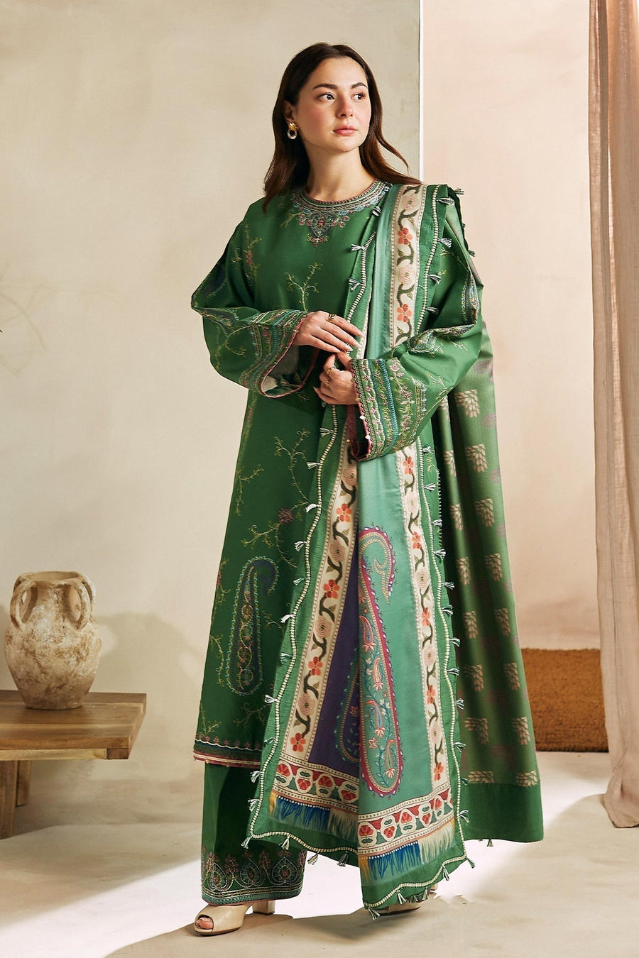 ZARA SHAHJAHAN Lawn-3PC Embroidered with Digital Printed Dupatta-1141