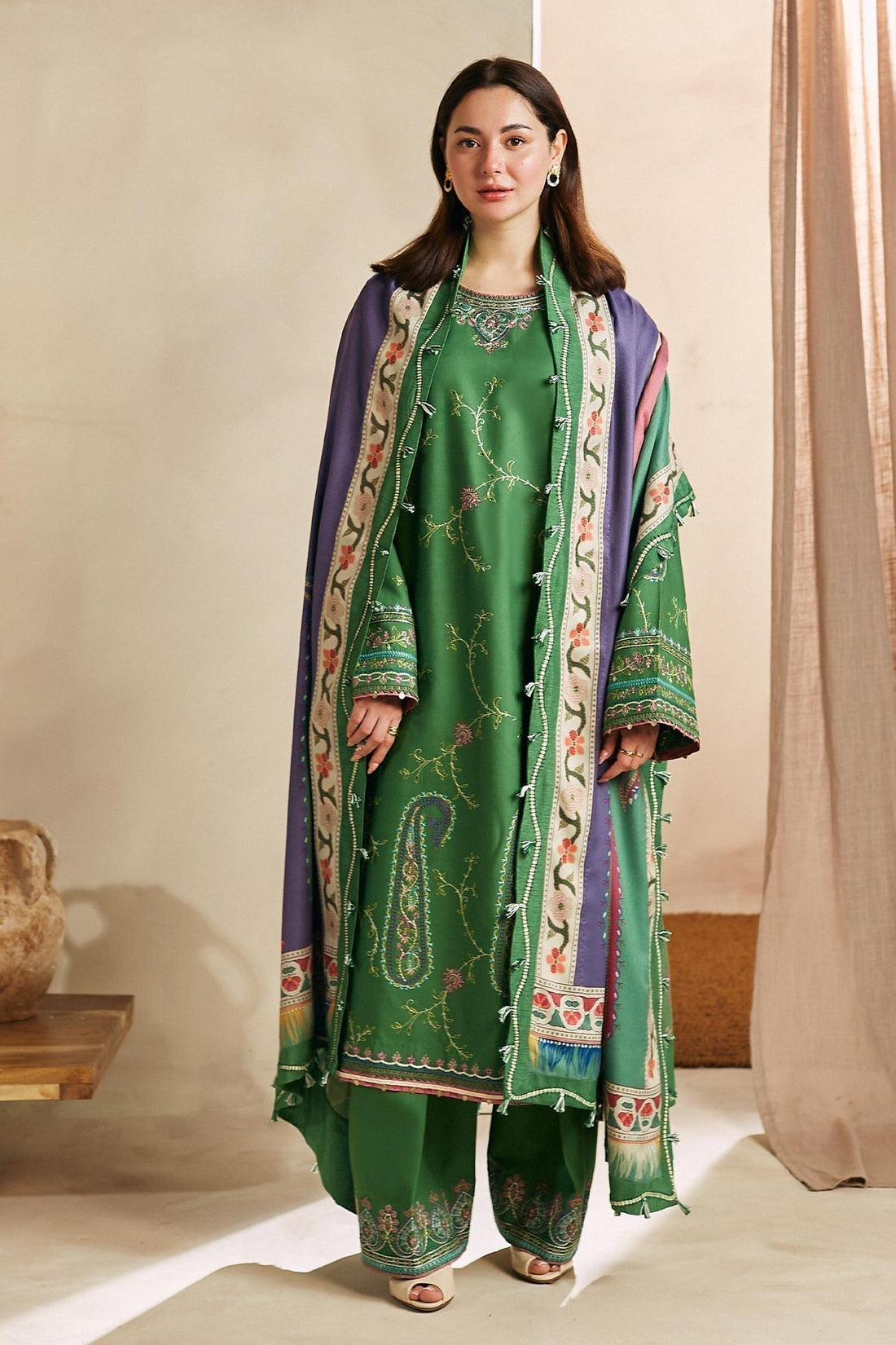 ZARA SHAHJAHAN Lawn-3PC Embroidered with Digital Printed Dupatta-1141