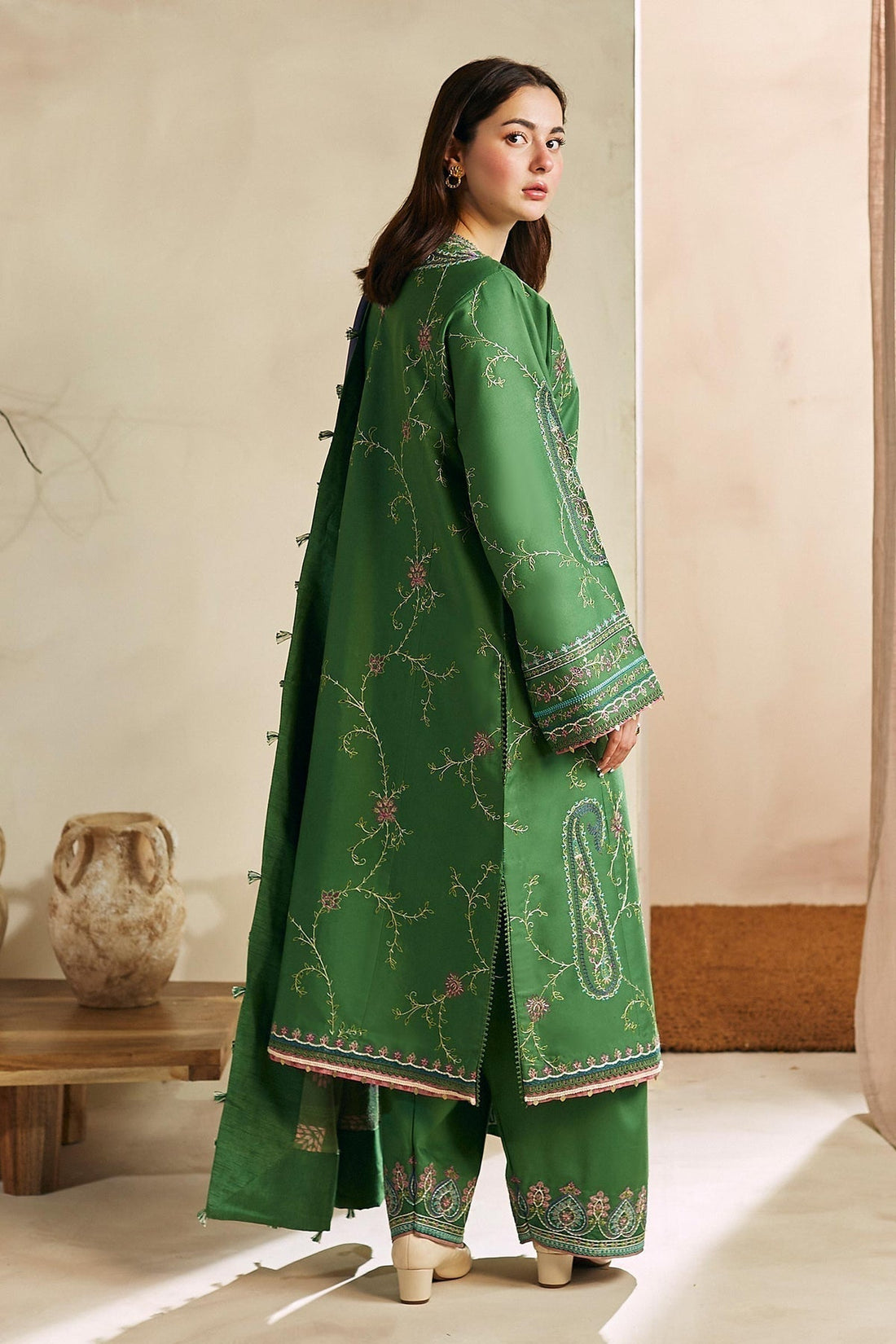 ZARA SHAHJAHAN Lawn-3PC Embroidered with Digital Printed Dupatta-1141