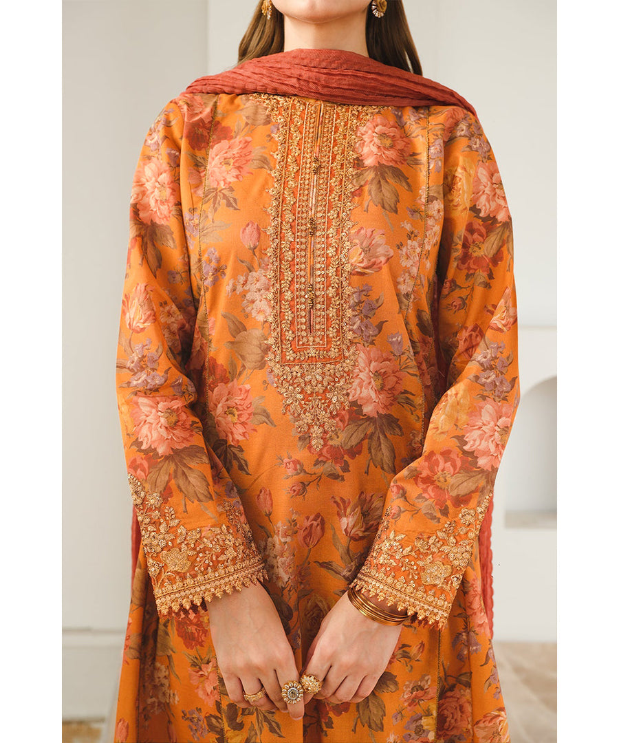 BAROQUE KHADDAR 3PC WITH KHADDAR PRINTED SHIRT & TROUSER-908