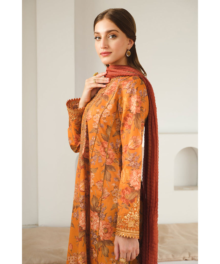 BAROQUE KHADDAR 3PC WITH KHADDAR PRINTED SHIRT & TROUSER-908