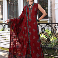 Bareeze Dhanak 3PC Embroidered With Full Embroidered Shawl-129