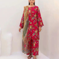 3PC Lawn Printed Shirt With Digital Printed Dupatta-1612