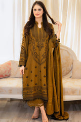 Dhanak-3PC Embroidered Shirt with Dhanak Embroidered Dupatta -3398