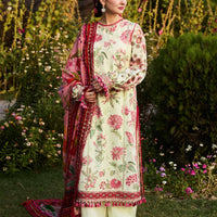 HUSSAIN REHAR Luxury Dhanak 3PC Embroidered With Digital Printed Wool Shawl-211