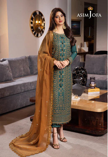 Asim Jofa Lawn 3PC Embroidered with Chiffon Embroidered Dupatta-1063