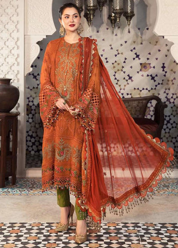 MARIA B Lawn-3PC Embroidered With Chiffon Embroidered Dupatta-1137