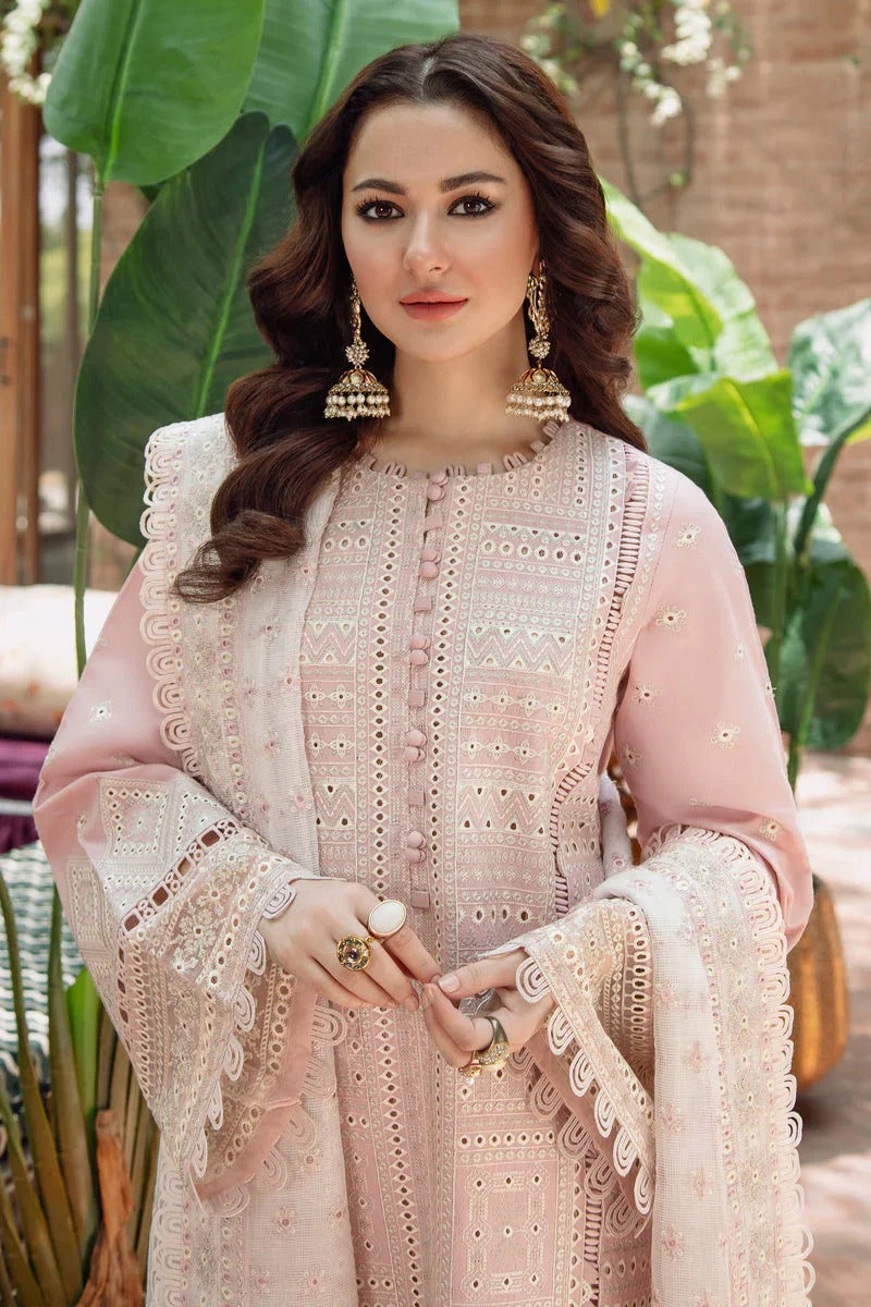 Lawn-3PC Embroidered Shirt with Organza Embroidered Dupatta-1382
