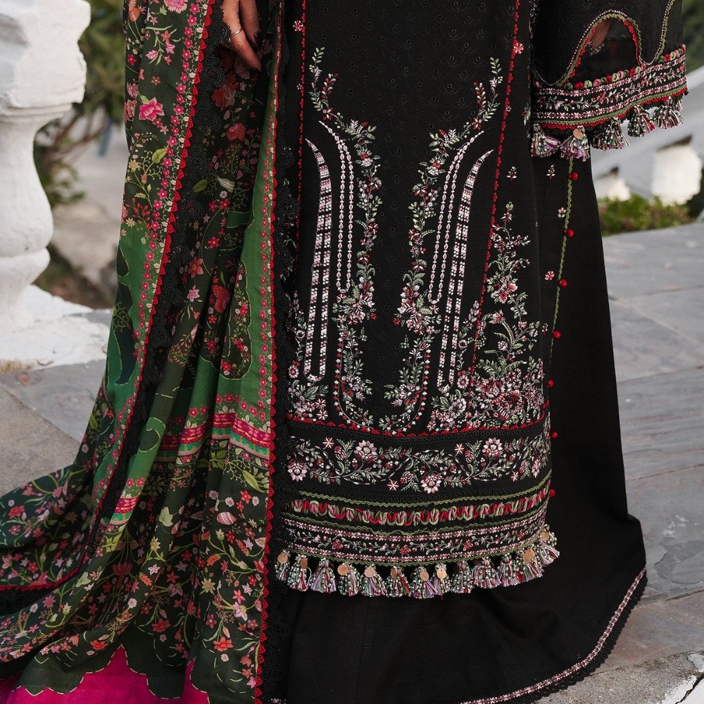 HUSSAIN REHAR Lawn-3PC Embroidered with Digital Printed Dupatta-1073